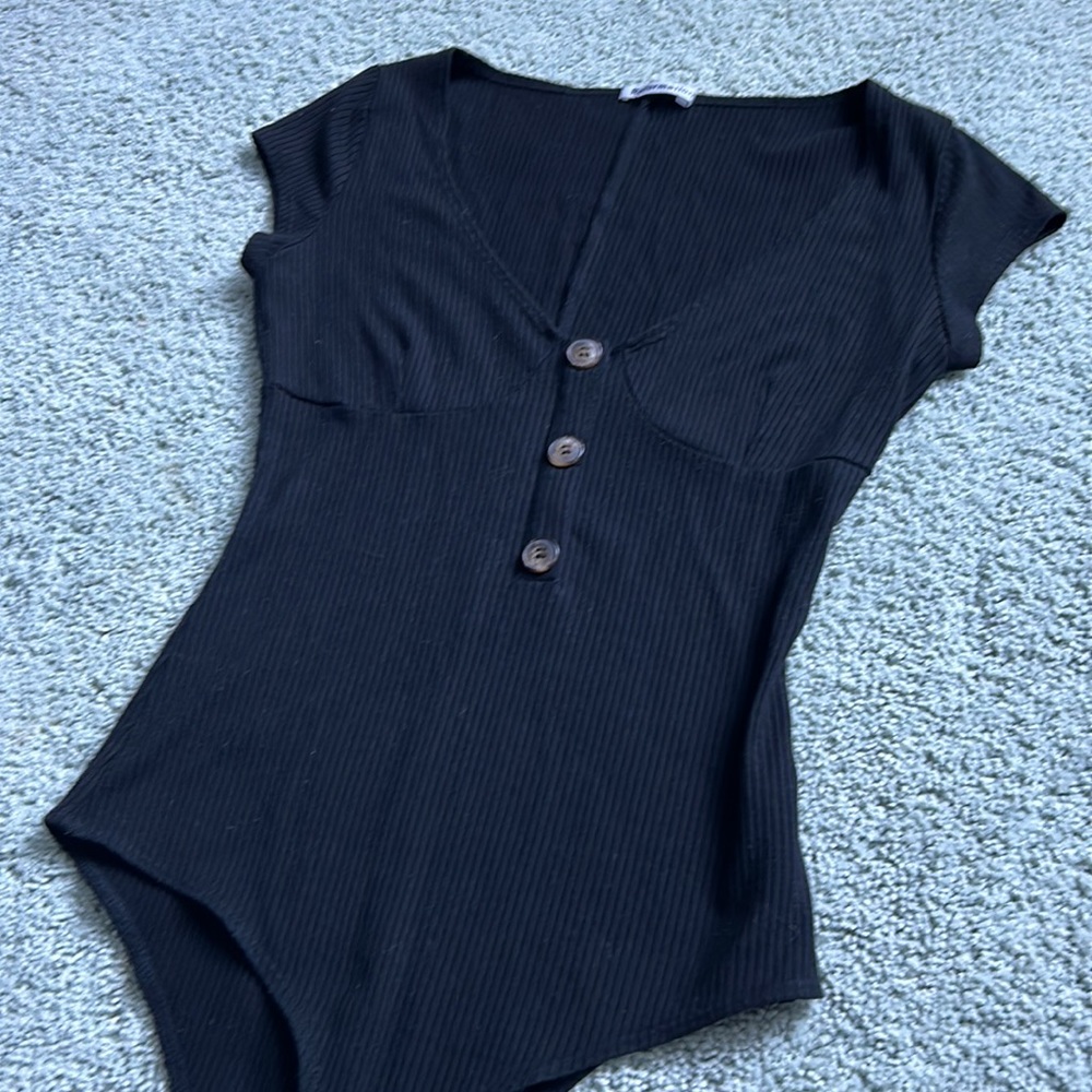 REFORMATION Marten Ribbed Knit Buttoned Bodysuit sz.S - Picture 7 of 11
